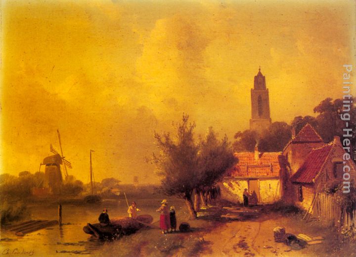 A River Landsacpe with Figures